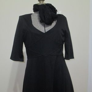 Z Spoke Black L/S Ponte Dress Sz 8
